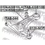 0124-KGB10LH, 0124KGB10LH_рычаг передний нижний левый!\ Toyota Augo 1.0/1.4 05-10