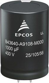 B43644B5397M000, Aluminum Electrolytic Capacitors - Snap In 450VDC 390uF 20% PVC STD 6.3mm Term