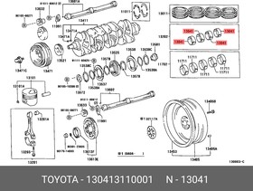 13041-31100-01, Вкладыши шат. STD, к-т на 1 шейку