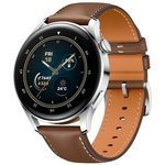 Смарт-часы Huawei Watch 3 Galileo-L21E, 1.43", серебристый / коричневый [55026813]