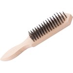 BRW06, Щетка по металлу 6ти-рядная деревянная ручка DolleX