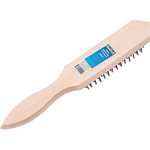 BRW06, Щетка по металлу 6ти-рядная деревянная ручка DolleX