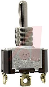 Фото 1/2 6FC54-73, Toggle Switches 1-pole, (ON) - OFF - (ON), 10A/15A 250VAC/125VAC 3/4 HP, Non-Illuminated Bat Style Toggle Switch with Screw Termi