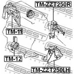 TM-ZZT250LH, TM-ZZT250LH_подушка двигателя левая!\ Toyota Avensis/Corolla 03