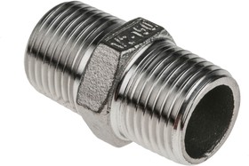 Stainless Steel Pipe Fitting Hexagon Hexagon Nipple, Male R 1/2in x Male R 1/2in