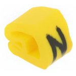 515-02144, Маркер для проводов и кабеля, Маркировка: N, 2-5мм, ПВХ, желтый