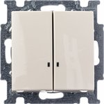 ABB BJB Basic 55 Беж Выключатель 2-клавишный с подсветкой