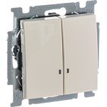 ABB BJB Basic 55 Беж Выключатель 2-клавишный с подсветкой