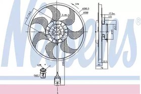 85777, Вентилятор радиатора SATURN ASTRA (04-) 1.8 I 16V|CHEVROLET VIVA (05-) 1.8 I 16V|OPEL ASTRA H (04-) 1.2 I 16V|OPEL ASTRA H (04-) 1.4