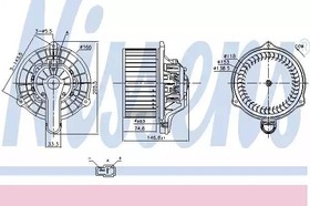 87335, Вентилятор отопителя салона HYUNDAI ELANTRA (MD/UD) (10-) 1.6 CRDi CARENS III (RP) (13-) 1.6 GD CE