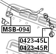 Фото 1/6 0423-45L, 042345L_тяга стабилизатора переднего левая!\ Mitsubishi Pajero 94