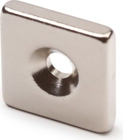Фото 1/3 Неодимовый магнит прямоугольник 15x15x3 мм с зенковкой 3.5/7 мм, 2шт, 9-1302010-002
