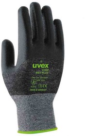 6054607, C300 wet Black HPPE Cut Resistant Cut Resistant Gloves, Size 7, Small, Latex Foam Coating