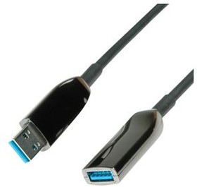 12041076, Cable, USB-A Plug - USB-A Socket, 15m, USB 3.0, Black