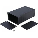 1455K1201BK, Enclosures, Boxes, & Cases MetalEndPanel, Black 4.72 x 1.69 x 3.07"