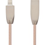 USB кабель "LP" для Apple 8 pin "Панцирь" в металлической оплетке (розовое ...