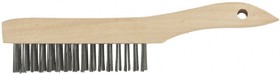 Фото 1/2 74804, Щетка зачистная 4-х рядная, закаленная прямая проволока с деревянной ручкой
