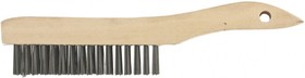 Фото 1/2 74805, Щетка зачистная 5-и рядная, закаленная прямая проволока с деревянной ручкой