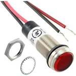 656-1105-303F, LED INDICATOR, PANEL, 12.7MM, RED, 120V