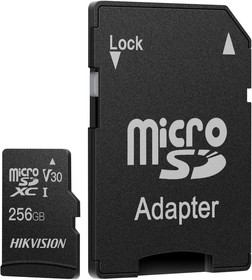 Фото 1/8 Флеш карта microSDXC 256GB Hikvision HS-TF-C1(STD) /256G/Adapter C1 V30 + adapter