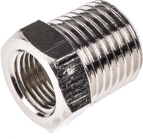 Фото 1/3 0904 10 13, LF3000 Series Straight Threaded Adaptor, R 1/4 Male to G 1/8 Female, Threaded Connection Style