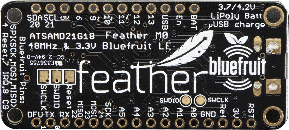 Adafruit Feather M0 Bluefruit LE, 3,3V/48MHz, MicroUSB, Compatible Con Arduino E