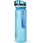 Бутылка для воды голубая с нескользящим покрытием ACTIVE LIFE ...