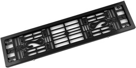 Фото 1/3 SPL-15, Рамка номерного знака металлическая, с пластм. адаптером в сб., черная, прямые углы