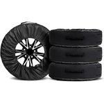 Чехлы для хранения автомобильных колес, 4 штуки, размер от 15 до 20, цвет черный/черный, , Auto AutoFlex 80402