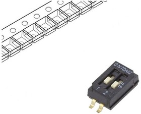Фото 1/2 TDA02H0SB1R, DIP Switches / SIP Switches HALF PITCH 2 POS