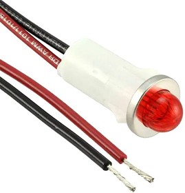 1092A1-125VAC, LED Panel Mount Indicators PMI .5in. LED 125V Wire Hi-Dome Red