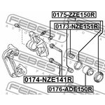 0173NZE151R, Пыльник направляющей втулки суппорта TOYOTA COROLLA ADE150/NDE150/ ...