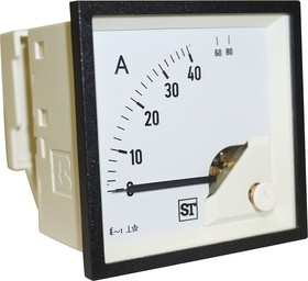EQ74-I1822N1CAW0ST, Sigma Analogue Panel Ammeter 40A AC, 68mm x 68mm Moving Iron