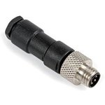 1863087, Circular Connector, M8, Plug, Straight, Poles - 4, Screw, Cable Mount, 42mm