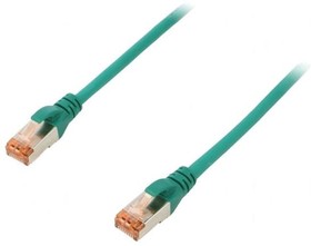 Фото 1/2 Patch cable, RJ45 plug, straight to RJ45 plug, straight, Cat 6, S/FTP, LSZH, 1 m, green