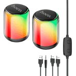 Bluetooth колонка HOCO BS56 Colorful BT5.2, 2x5W, AUX, USB, RGB ...