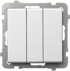 Ospel Sonata Белый Выключатель 3-клавишный , без рамки