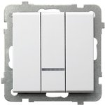 Ospel Sonata Белый Выключатель 3-клавишный с подсветкой, без рамки
