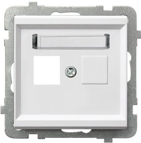 Ospel Sonata Белый Накладка компьютерной розетки 1-й, без рамки