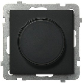 Ospel Sonata Черный металлик Светорегулятор поворотно-нажимной для нагрузки лампами накаливания, галогенными и LED