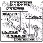 0177-HDJ101RRH, 0177-HDJ101RRH_суппорт тормозной задний правый!\ Toyota Land ...
