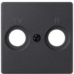 Simon S82 Concept Матовый черный, Накладка для розетки R-TV+SAT с пиктограммой "TV R"