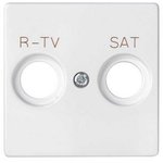 Simon S82 Concept Матовый белый, Накладка для розетки R-TV+SAT с пиктограммой ...