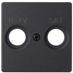 Simon S82 Concept Матовый черный, Накладка для розетки R-TV+SAT с пиктограммой ...