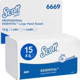 Фото 1/7 6669, Scott Folded White Paper Towel, 315 x 200mm, 240 x 15 Sheets