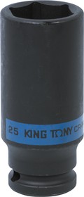 443525M, KING TONY Головка торцевая ударная глубокая шестигранная 1/2", 25 мм