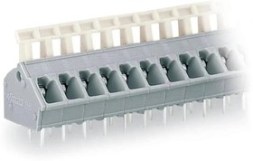 Фото 1/2 256-404, PCB Terminal Block, THT, 5.08mm Pitch, 45 °, Cage Clamp, 4 Poles