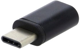 Фото 1/2 AK-AD-46, Адаптер, USB 2.0, гнездо USB B micro, вилка USB C, Цвет: черный