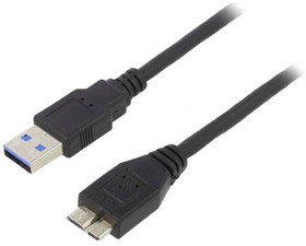 Фото 1/2 AK-USB-13, Кабель, USB 3.0, вилка USB A, вилка microUSB B, никелированные