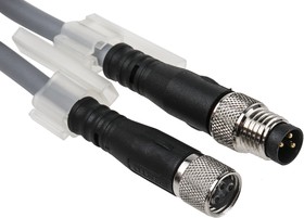 NEBU-M8G3-K-5-M8G3, Соединительный кабель; "мама",M8 x2; IP65,IP68,IP69K; Дл: 5м